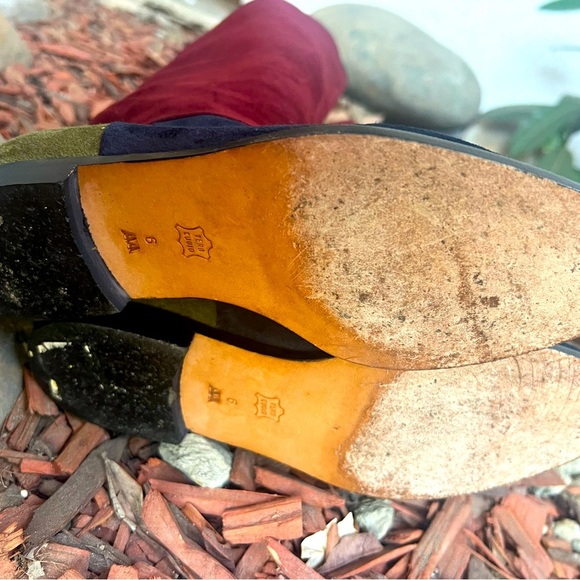 Bruno Magli suede colorblock riding boots 6 - Picture 4 of 6